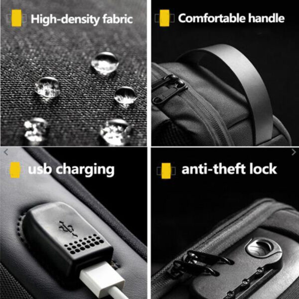 Waterproof USB Anti-theft Bag Men Oxford Crossbody Shoulder Bag Sling Multifunction Short Travel Messenger Chest Pack - Image 10