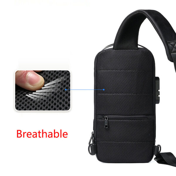 Waterproof USB Anti-theft Bag Men Oxford Crossbody Shoulder Bag Sling Multifunction Short Travel Messenger Chest Pack - Image 3